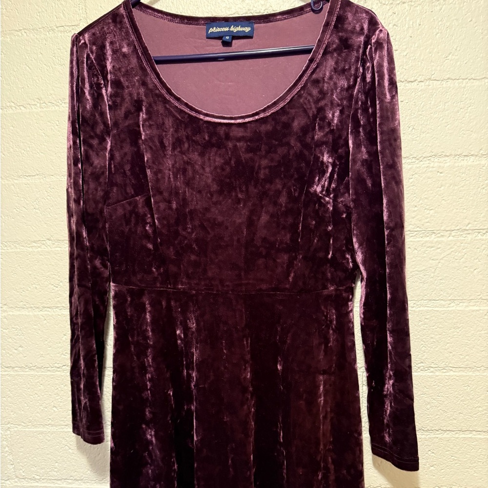 ModCloth Ice Rink Crushes Velvet Skater Dress